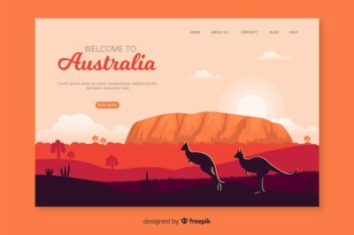 Free Vector | Welcome to australia landing page