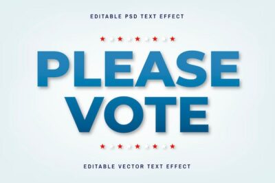 Free Vector | White and blue editable vector text effect template