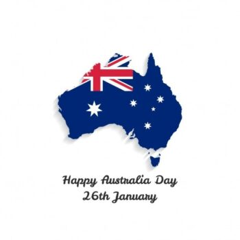 Free Vector | White background with a map for australia day