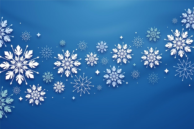 Free Vector | Winter background in paper style