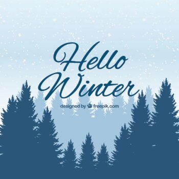 Free Vector | Winter background with pine trees