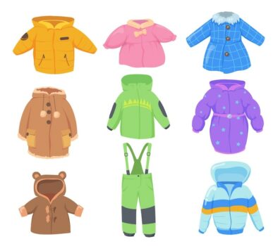 Free Vector | Winter clothes for kids set