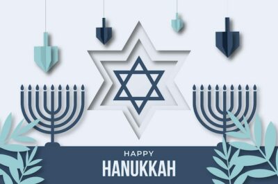 Free Vector | Hanukkah in paper style