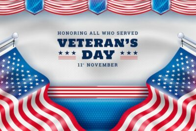 Free Vector | Realistic veteran's day background