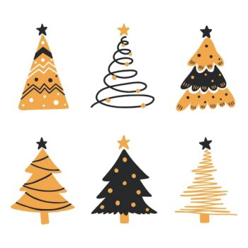 Free Vector | Hand drawn flat christmas trees collection
