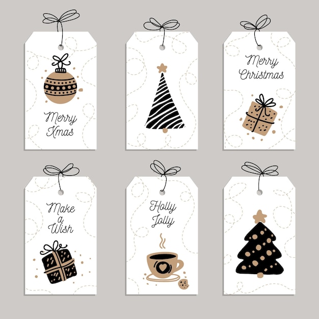 Free Vector | Hand drawn christmas sale tag collection