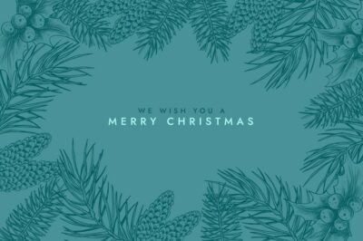 Free Vector | Vintage christmas tree branches background
