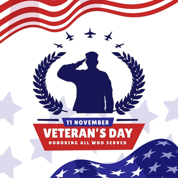 Free Vector | Flat veteran's day illustration