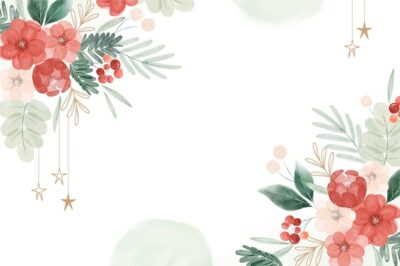 Free Vector | Watercolor christmas floral background