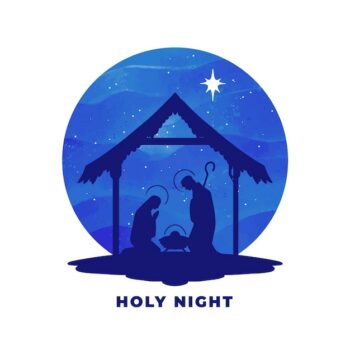 Free Vector | Silhouette nativity scene