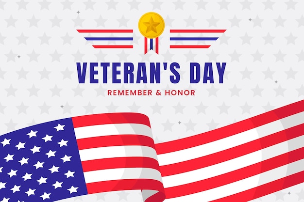 Free Vector | Hand drawn flat veteran's day background