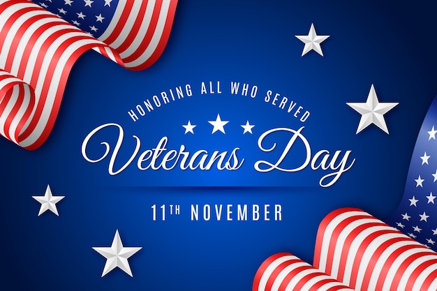 Free Vector | Realistic veterans day concept