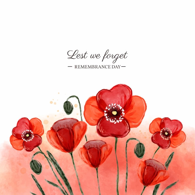 Free Vector | Watercolor remembrance day illustration