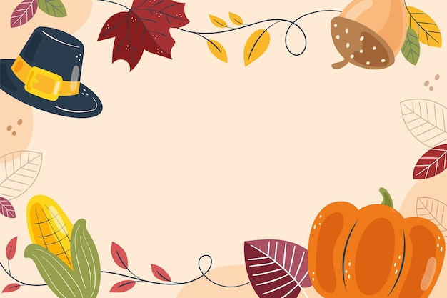 Free Vector | Flat thanksgiving background