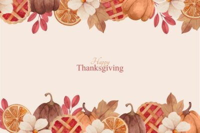Free Vector | Watercolor thanksgiving background