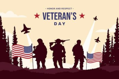 Free Vector | Flat veterans day background