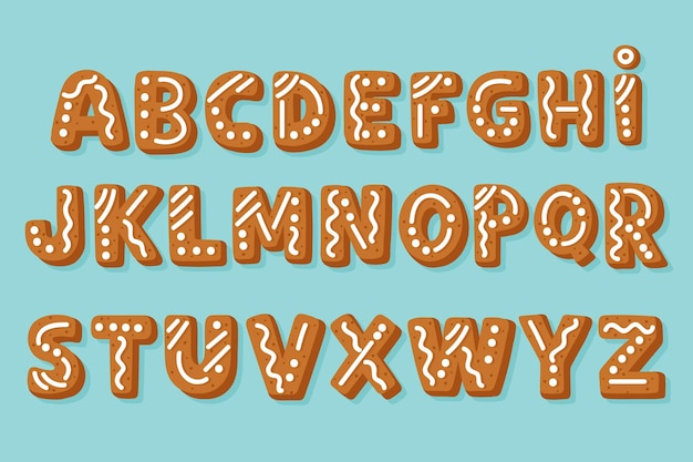 Free Vector | Gingerbread christmas alphabet