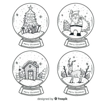 Free Vector | Hand drawn christmas snowball globe
