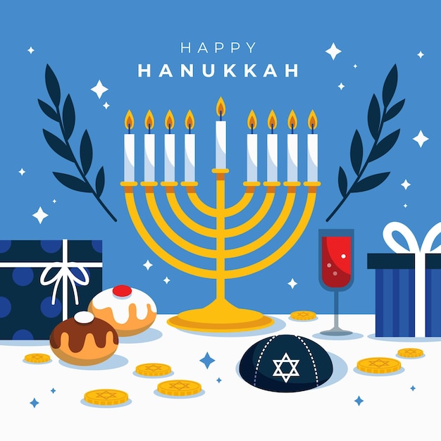 Free Vector | Flat design hanukkah concept