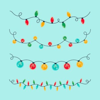 Free Vector | Hand drawn flat christmas lights collection