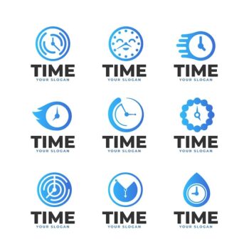Free Vector | Gradient time logo collection