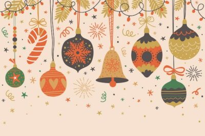 Free Vector | Hand drawn christmas background