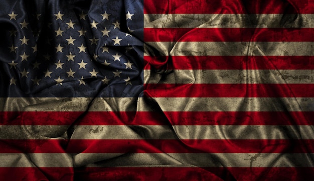 Free Photo | American flag background with folds and creases and a grunge effect