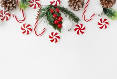 Free Photo | Nice christmas background on white background with copy space