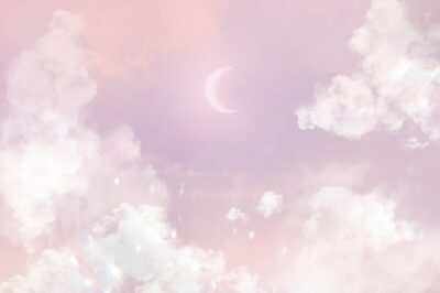 Free Photo | Pink sky background with crescent moon