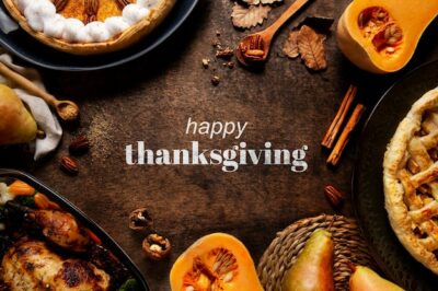 Free Photo | Thanksgiving banner with tasty food