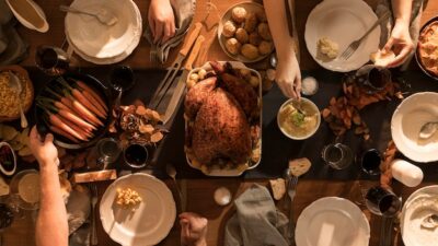 Free Photo | Top view of delicious thanksgiving meal