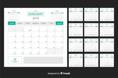Free Vector | 2019 calendar template