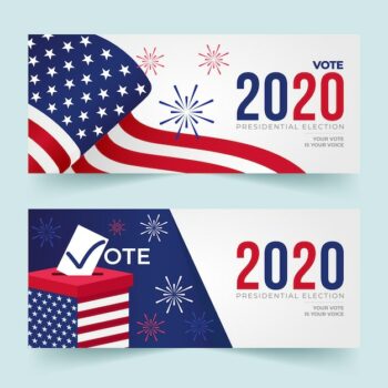 Free Vector | 2020 usa presidential election banners design templates