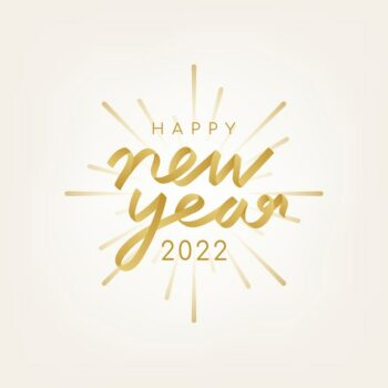 Free Vector | 2022 gold happy new year text aesthetic season's greetings text on pastel yellow background vector