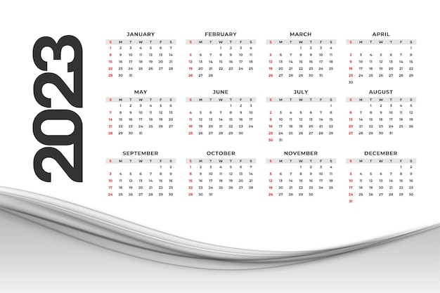 Free Vector | 2023 business calendar template for office wall