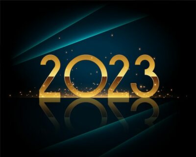 Free Vector | 2023 shiny golden text for new year festival background