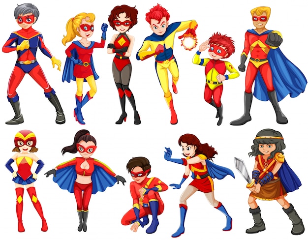 Free Vector | A group of heroes