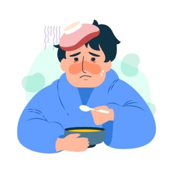 Free Vector | A person with a cold illustration