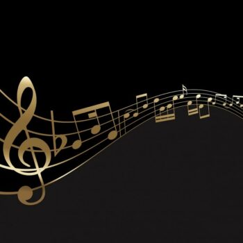 Free Vector | Abstract background with golden music notes