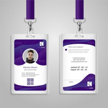 Free Vector | Abstract design id cards template with photo