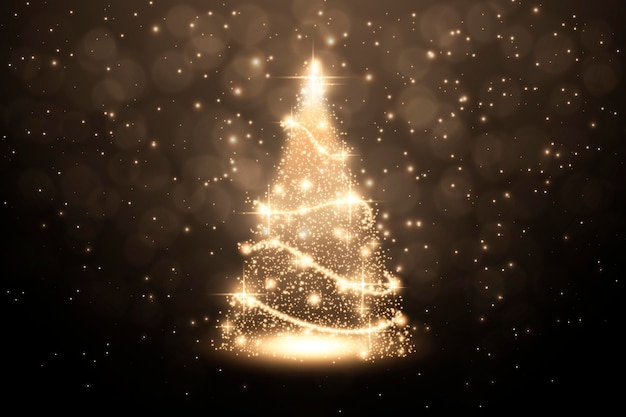 Free Vector | Abstract golden christmas tree