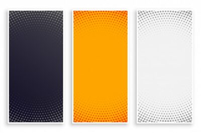 Free Vector | Abstract halftone style empty vertical banners set