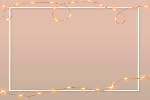 Free Vector | Aesthetic frame vector with glowing wired lights on pink graphic