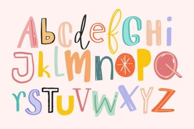 Free Vector | Alphabets hand drawn doodle style set