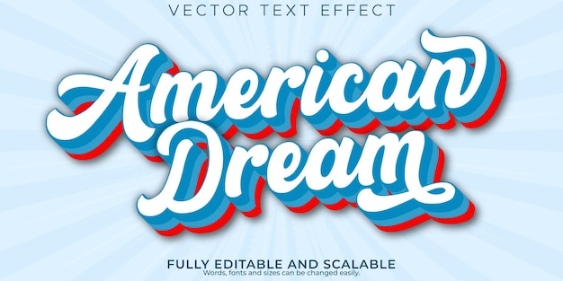 Free Vector | America text effect editable 4th july and memorial text style