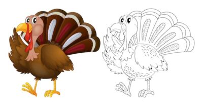 Free Vector | Animal outline for wild turkey