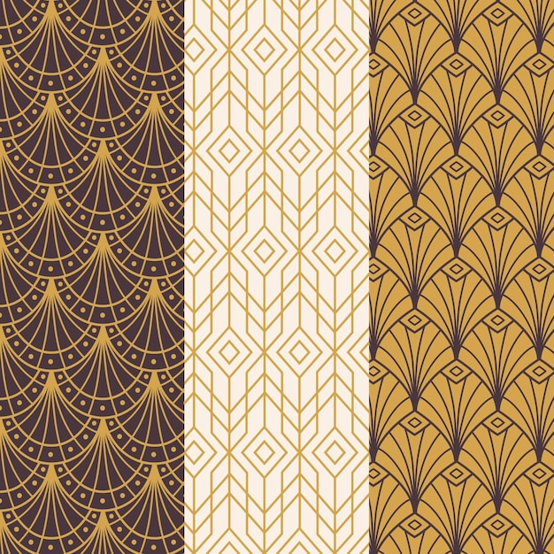 Free Vector | Art deco pattern collection