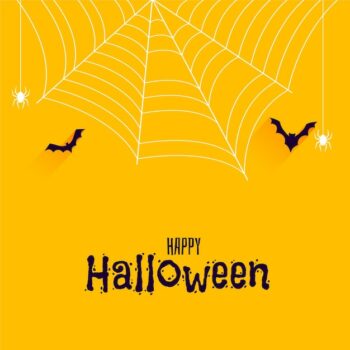 Free Vector | Bats and spider on happy halloween banner
