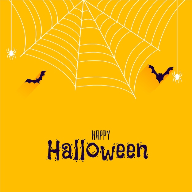 Free Vector | Bats and spider on happy halloween banner