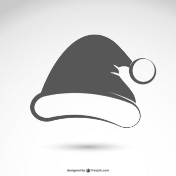 Free Vector | Black and white santa claus hat